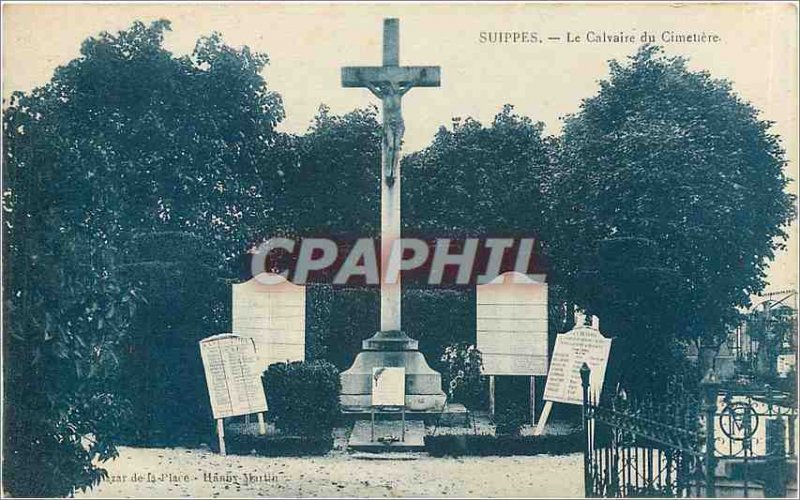 Old Postcard Suippes The Calvary Cemetery