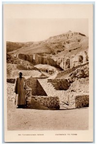 c1910's Entrance To Tomb Egypt Tutankhamen RPPC Photo Unposted Antique Postcard