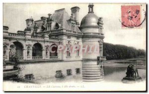 Old Postcard Chateau de Chantilly Chateau the right wing