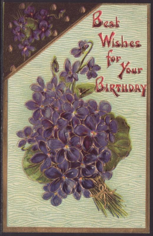 Best Wishes Birthday Flowers Postcard