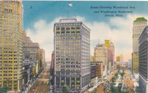 Woodward Avenue and Washington Boulevard - Detroit MI, Michigan - Linen