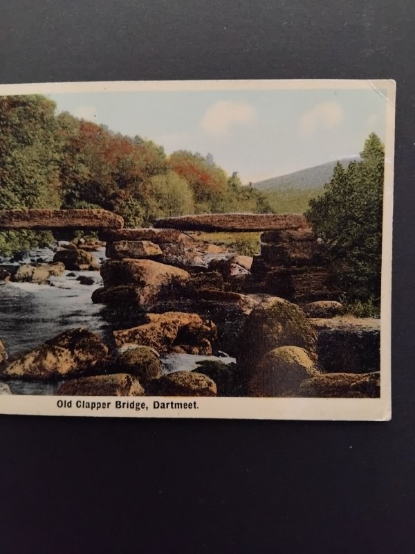 OLD CLAPPER BRIDGE, Dartmeet, Devon, England postcard