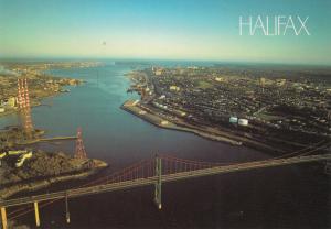 HALIFAX CANADA MCKAY & MCDONALD BRIDGES FROM THE AIR