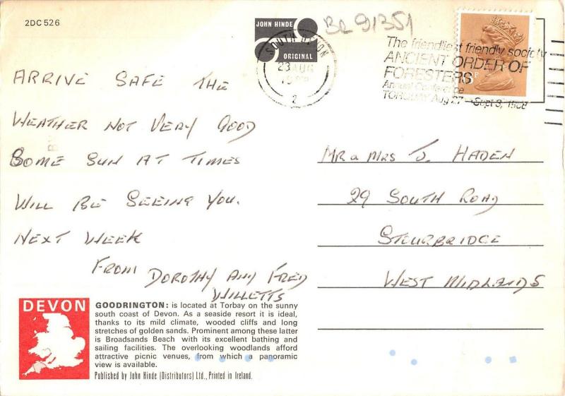 BR91351 goodrington sands from the cliff walk south devon  uk