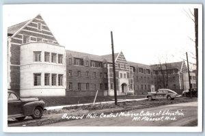 Mt. Pleasant MI Postcard RPPC Bernard Hall Central Michigan College Education