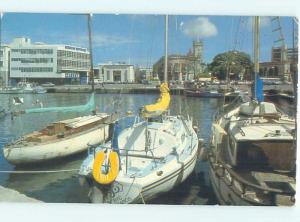 1986 postcard BOATS AT CAREENAGE Bridgetown Barbados F5669