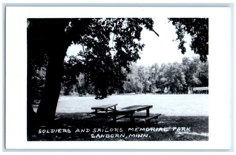Soldiers And Sailors Memorial Park Sanborn Minnesota MN RPPC Photo Postcard