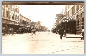 Central Avenue Looking East, St Petersburg Florida, WWI Era RPPC Postcard