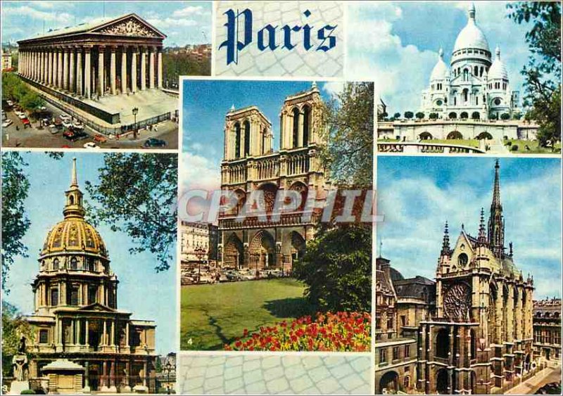 Postcard Paris Modern Colors and Light of the Madeleine France Sacre Coeur