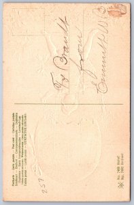 K26/ Easter Postcard Holiday Greetings c1910 Hot Air Balloon Child 175