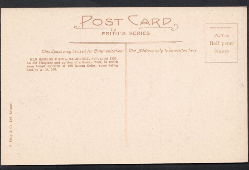 Wiltshire Postcard - Old George Hotel, Salisbury    A6896