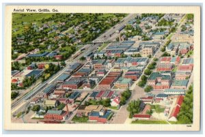 c1940 Aerial View Exterior Building Griffin Georgia GA Vintage Antique Postcard