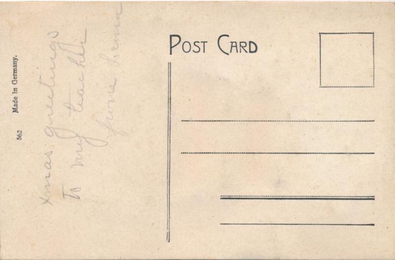 Merry Christmas Greetings - Bell Flowers Mistletoe - High Relief - DB