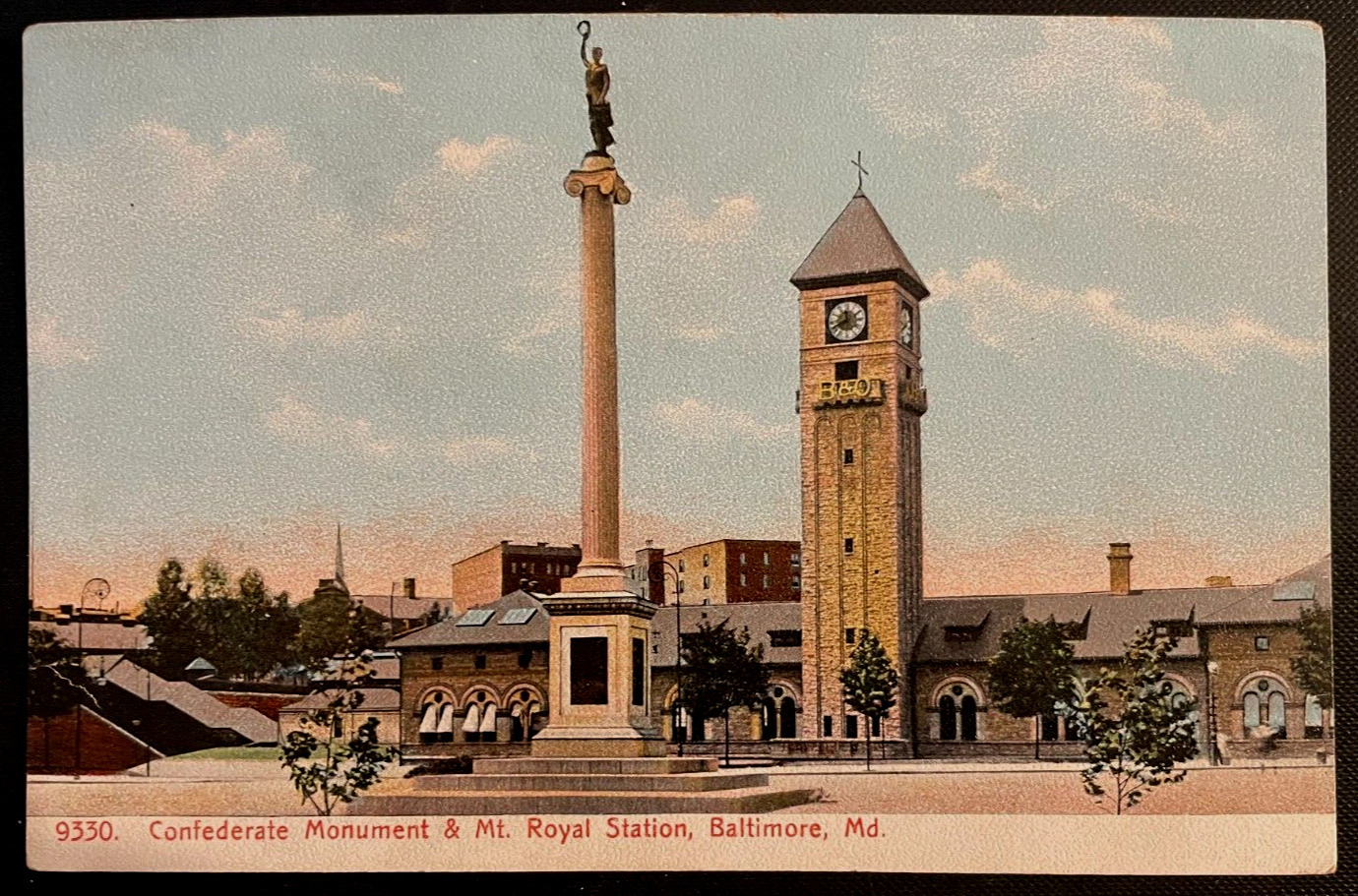 Vintage Postcard 19011907 Confederate Monument, Mt Royal Station