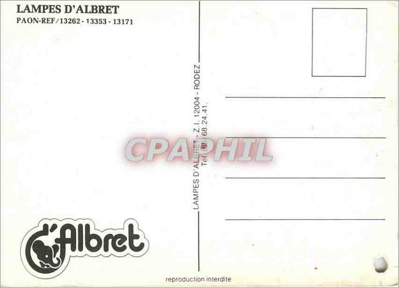 Postcard Modern Lamps Albret Peacock Ref