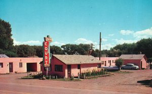 Vintage Postcard Cactus Court Navajo Trail Junction Modern Alamosa Colorado CO