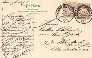 Schloss Mainberg b. Schweinfurt Castle Germany 1908 Photo Postcard Train River