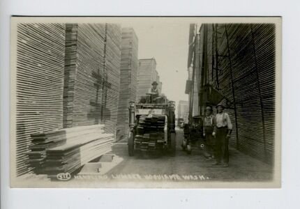 Hoquiam WA Unusual Lumber Carrier Handling Truck RPPC Real Photo Postcard