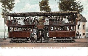 Jamestown Celoron New York Pullman Sight Seeing Trolley Car Postcard AA2197