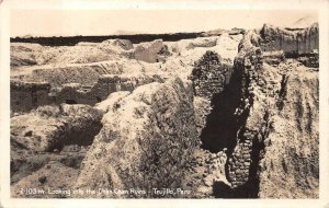 RPPC CHAN CHAN RUINS TRUJILLO LIMA PERU TO FRANCE REAL PHOTO POSTCARD 1938