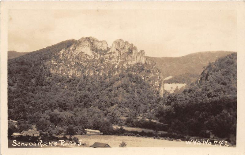 D87/ Seneca Rocks West Virginia WV Real Photo RPPC Postcard c1930s Route 5