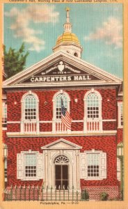 Vintage Postcard 1941 Carpenters Hall 1st Continental Congress Philadelphia Penn