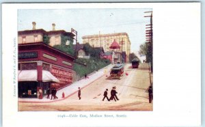SEATTLE, Washington  WA  ~ Cable Cars MADISON STREET  ca 1900s UDB Postcard