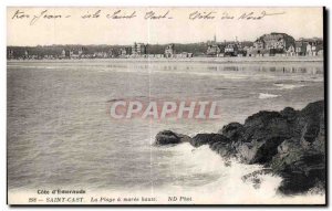 Postcard Old Saint Cast The Beach at high tide