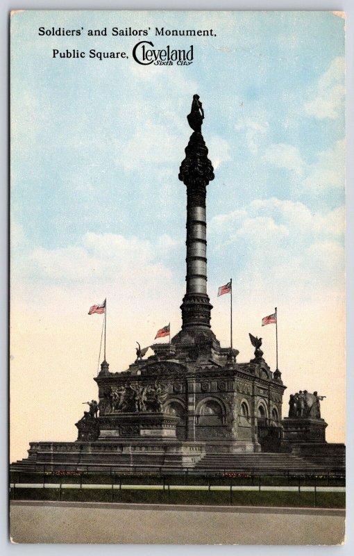 Soldiers And Sailors Monument Public Square Cleveland Sixth City Ohio Postcard