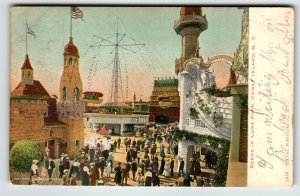 Luna Park Coney Island New York Postcard 1904 Circle Swing Ride Amusement Park