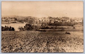 K45/ Waldoboro Maine RPPC Postcard c1920s Birdseye Homes Church 170