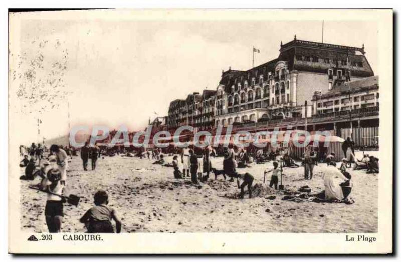 Old Postcard Cabourg The Beach