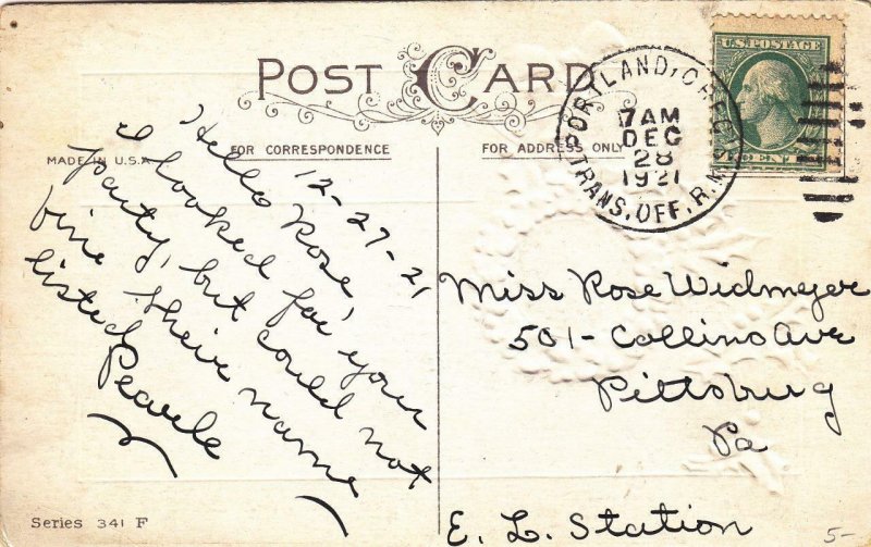 1921, Portland, OR to Pittsburgh, PA, See Remark (KK195)