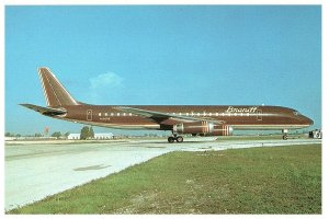 Braniff International McDonnell Douglas DC-8-62 Airplane Postcard N1809E