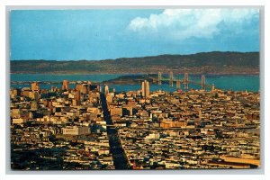 Vintage 1950's Postcard View City Oakland Bay Bridge San Francisco California
