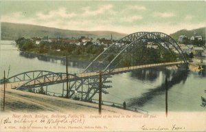 Bellows Falls Girder Truss Bridge Vermont 1906 Postcard Fuller undivided 21-3069