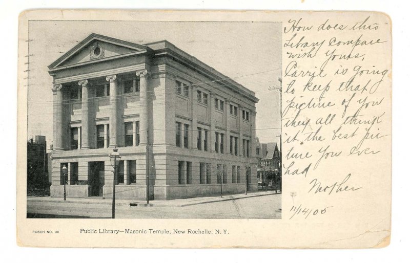 NY - New Rochelle. Public Library & Masonic Temple