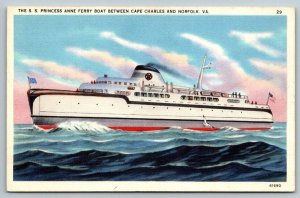 SS Princess Anne  Ferry Boat  Virginia Beach  Virginia     Postcard