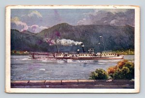 I Ferencz Jozsef Termesgozos Orsovanal Steamboat Mountains Vintage Postcard 