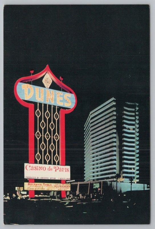 Hotel & Resort~Las Vegas NV~Dunes Hotel & Country Club At Night~Continental PC 