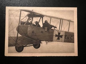 Mint Germany Military Aviation Postcard Winter Help WWI Flying Fighter Biplane