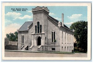 1931 First Baptist Church Chapel Exterior Fort Scott Kansas KS Vintage Postcard
