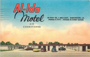 Postcard Louisiana Shreveport S Al-Ida Motel & Grill occupation autos 23-7708