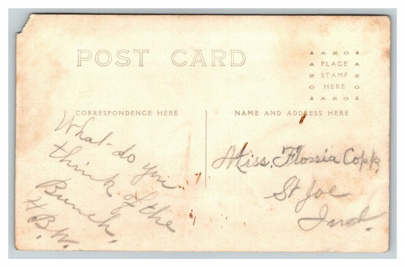 Vintage 1920's RPPC Postcard Depression Era Residential Home Mother and 3 Kids