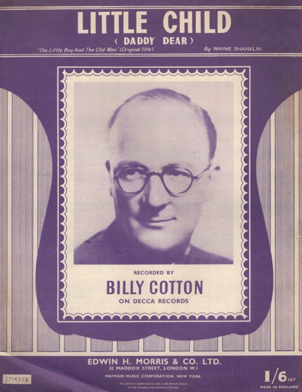 Little Child Billy Cotton 1950s Sheet Music