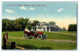 1911 New Pavilion Elmwood Park Omaha Nebraska NE Posted Vintage Car Postcard