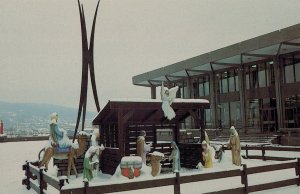 City Center Plaza, Life-Size Nativity During Christmastime Bethlehem PA Postcard