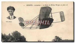 Old Postcard Jet Aviation Biplane Wilbur Wright in flight