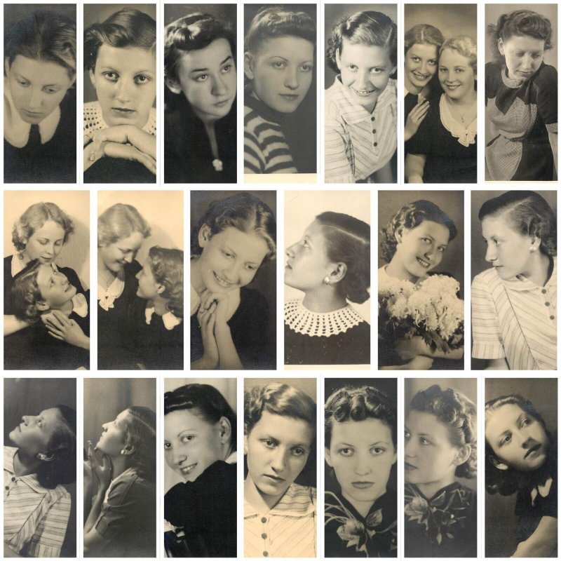 Lot of 22 photo postcards female models photography women posing 1930s