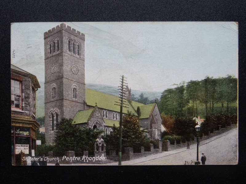 Wales Rhondda Valley PENTRE St. Peter's Church c1906 Postcard by The Wrench